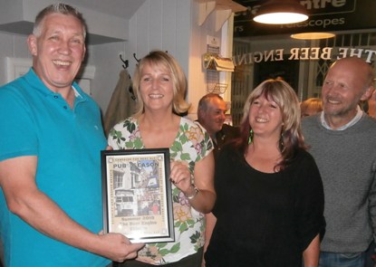 Pub of the Season Summer 2015 presentation at the Beer Engine, Skipton