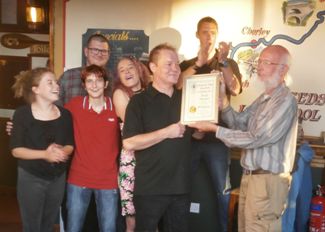 Presentation of Pub of the Season to The Boat House, Skipton