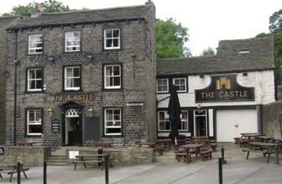 The Castle, Skipton: an older picture showing the pub in daylight