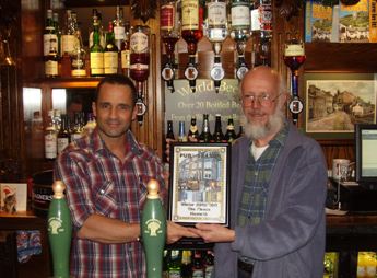 Presentation of Pub of the Season to the Fleece, Haworth, December 2010