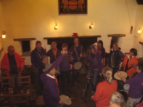 The Loud Minority perform provide entertainment in the Cruck Barn for the Pub of the Season presentation.